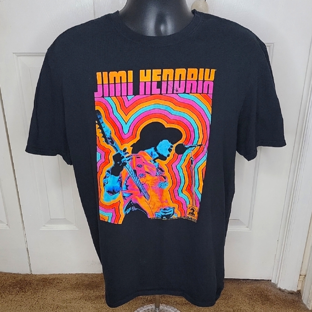 Jimi Hendrix Ripple Junction T Shirt Shoet Sleeve Authentic Hendrix  Large Black